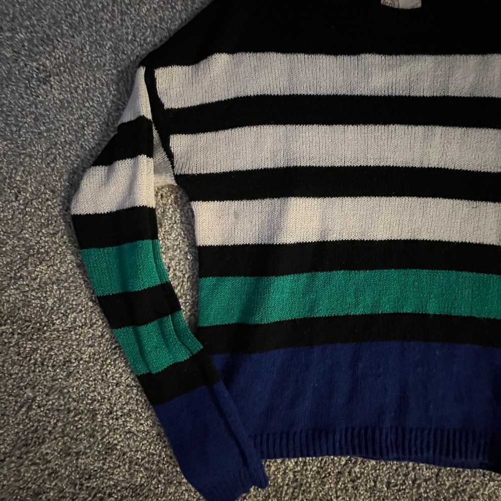 Striped Sweater🖤🩵💚 - Picture 3 of 4